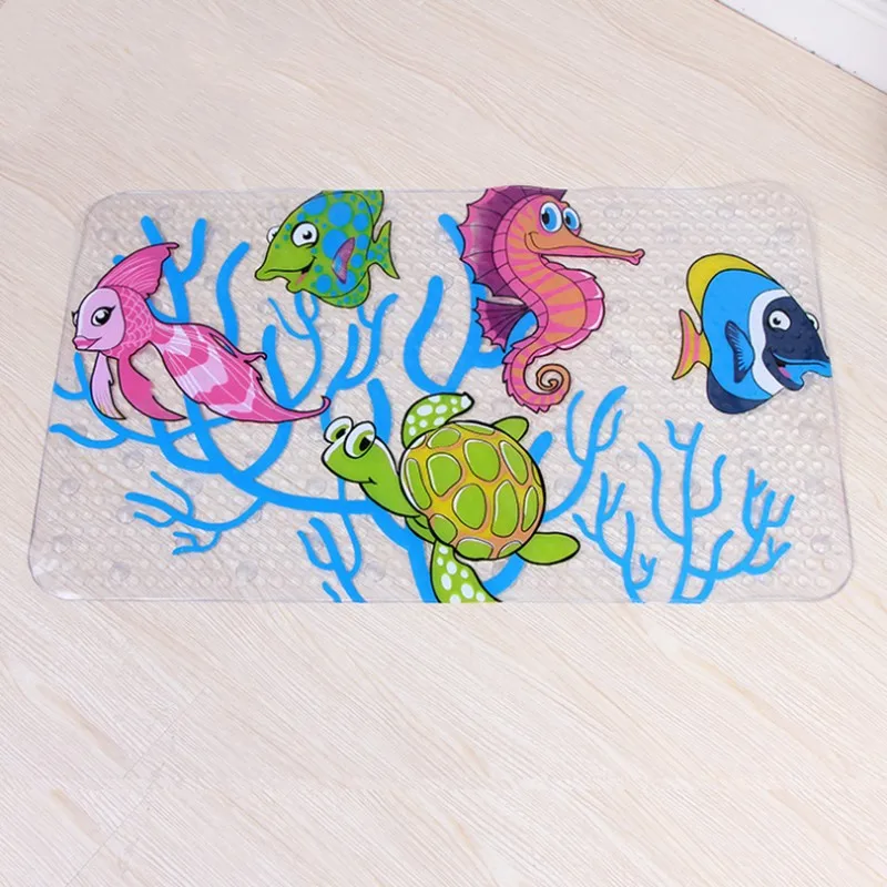 

High Quality Large Size Rectangle Multi-Style Cartoon Animal Pattern PVC Non- Slip Bath Mat Bathtub Mat Shower Mat