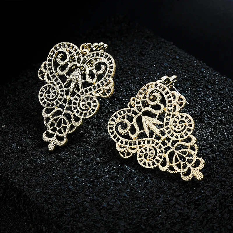 Серьги boucle d'oreille femme 2019 полые золотые женские серьги листья дерева | Украшения и