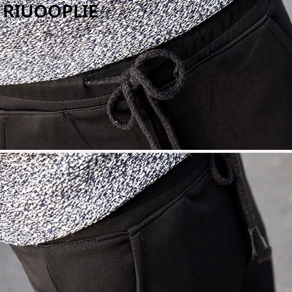 RIUOOPLIE высокое качество Jogger Брюки Для мужчин Повседневное эластичные узкие