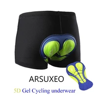 arsuxeo mens cycling underwear bicycle mountain mtb shorts riding bike 5d gel underwear soft pad unisex bicycle tights shorts