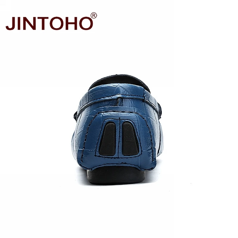 Туфли JINTOHO мужские из натуральной кожи Повседневная модная обувь без застежки