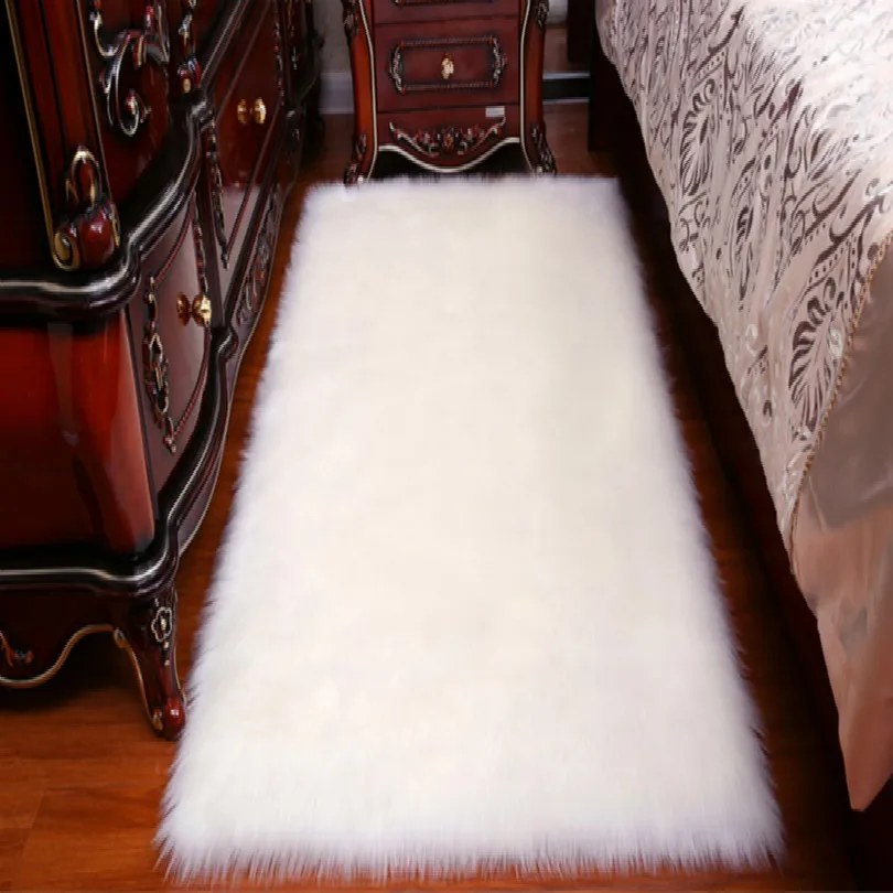 W 60CM L 120CM white 60*120 см диаметр 35 50 90 см, Цвет: белый, розовый, серый, спальной комнаты пол гостиной меховой ковер tapetes пушистый коврик ковры для спальни круглый коврик - Цвет: W 60CM L 120CM white