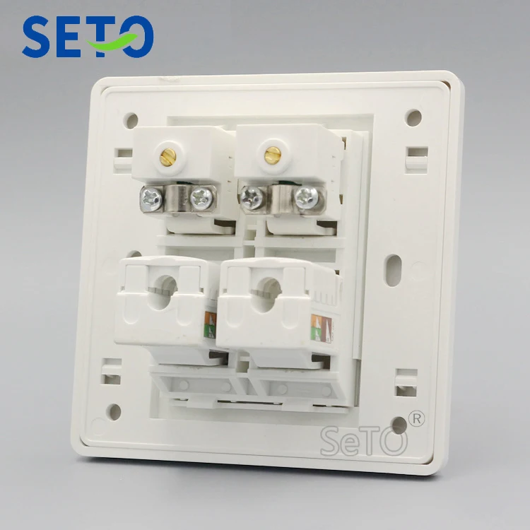Сетевая панель SeTo RJ45 Cat6 тип 86 двойная замкнутая цепь настенная для телевизора