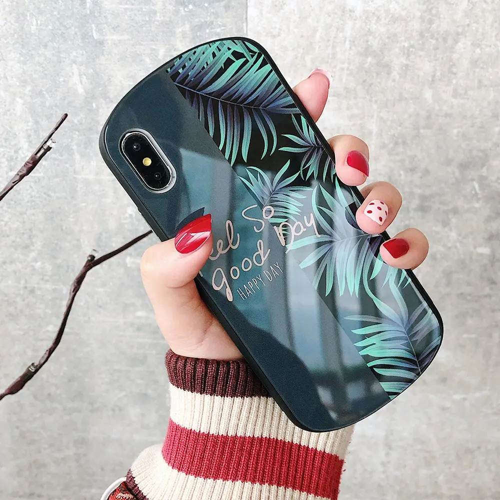 Роскошный стеклянный чехол для iPhone 7 8 X XR XS из закаленного стекла Plus 6 6S 6Plus Max Coque