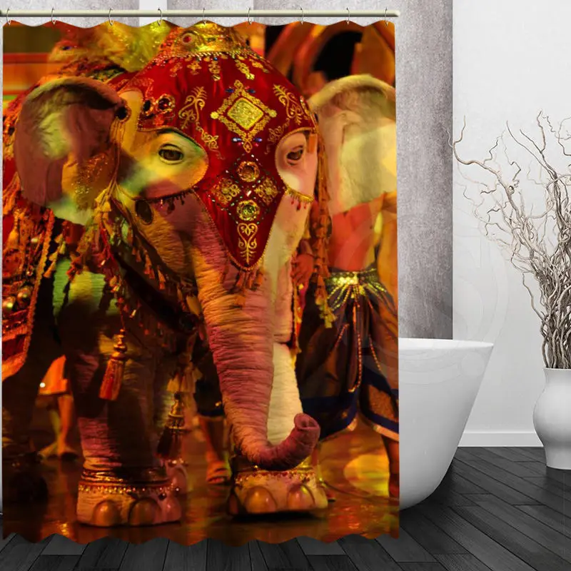 

Custom Bath curtain Waterproof Modern Elephant Shower Curtain polyester Bath screens Personalized