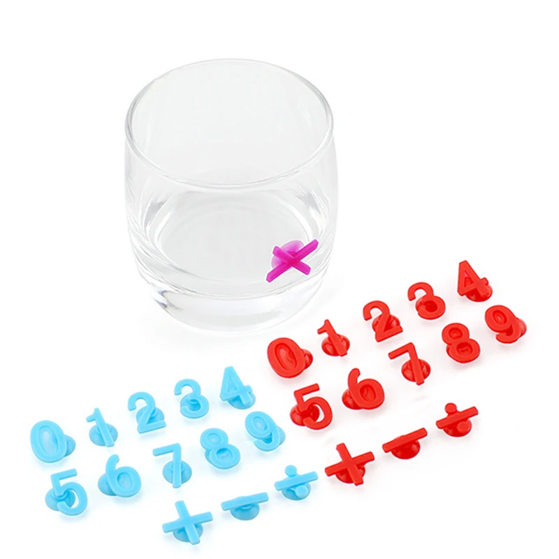 UPORS 14Pcs Wine Marker Creative Food Grade Silicone Digital Glass Cup Label Tag Number Shape | Дом и сад