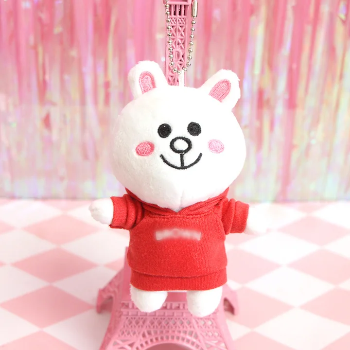 11cm red cony Стиль коричневый Медведь Кролик Кони плюшевый брелок игрушка свитер медведь подарок кукла сумка кулон милый мультфильм подарок для девочки - Цвет: 11cm red cony