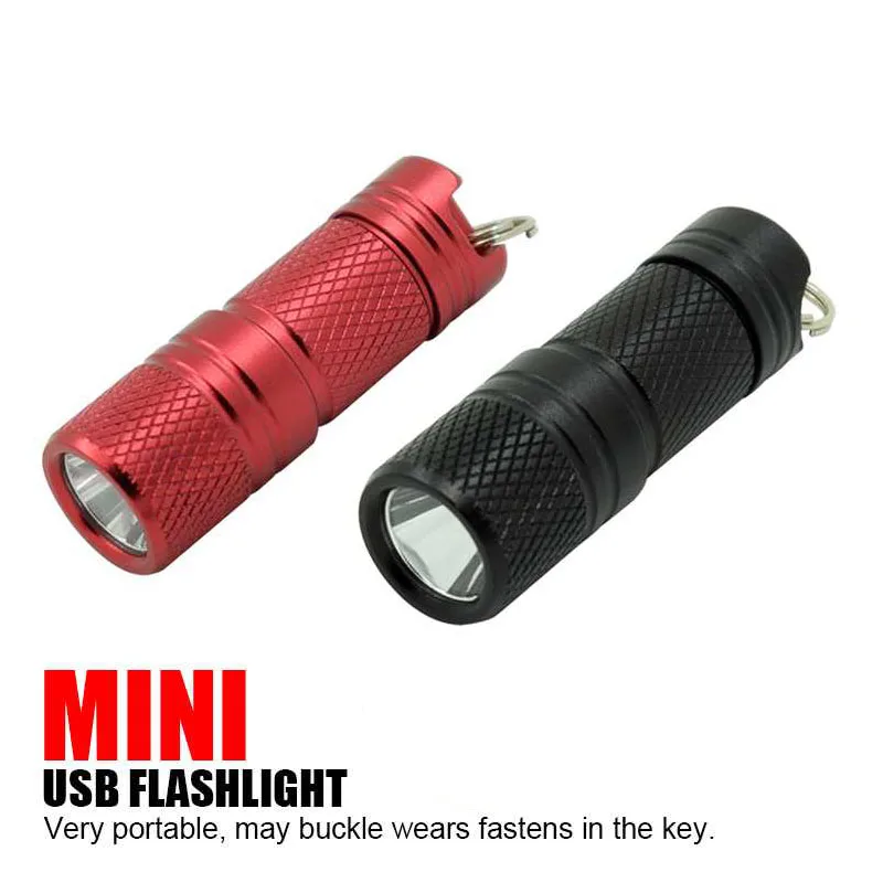 Миниатюрный светодиодный фонарик с подзарядкой от USB портативный
