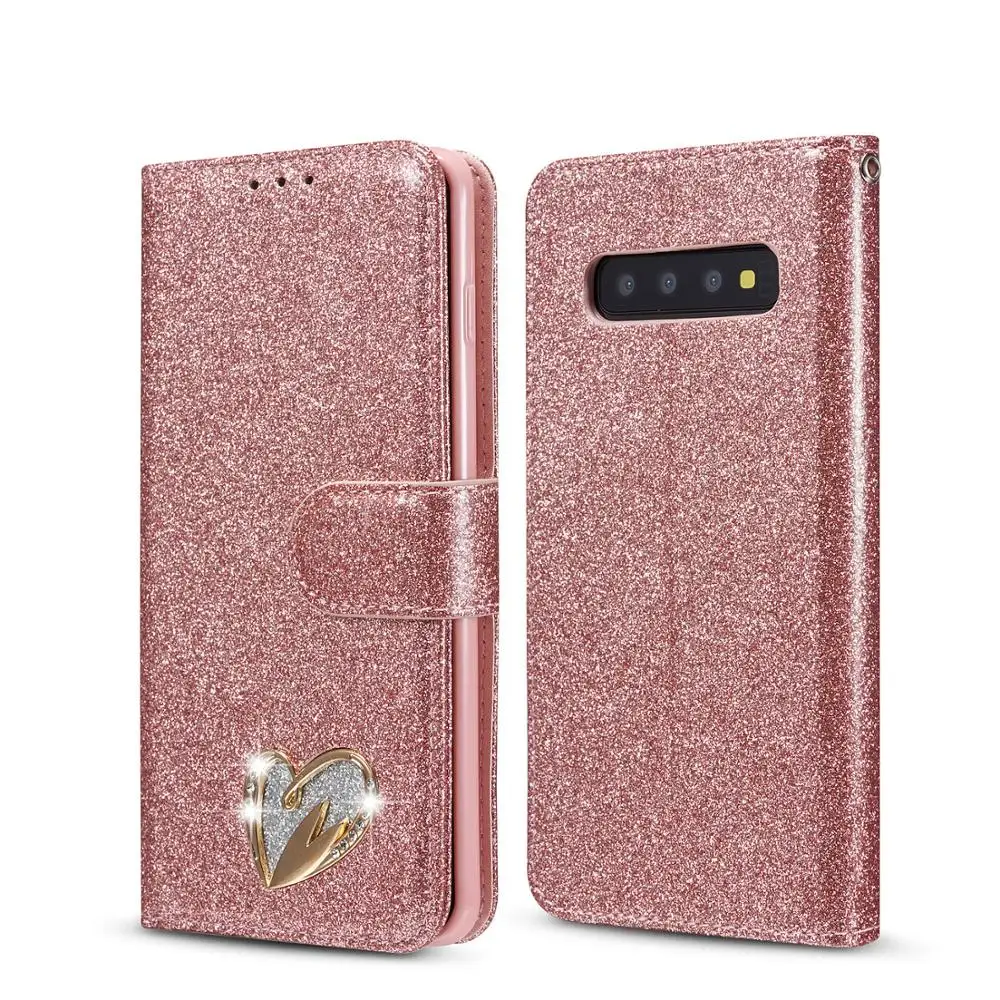 Женский кожаный чехол для Samsung S7 Edge S8 S9 Plus S10 S10E Блестящий блестящий Note 9 8