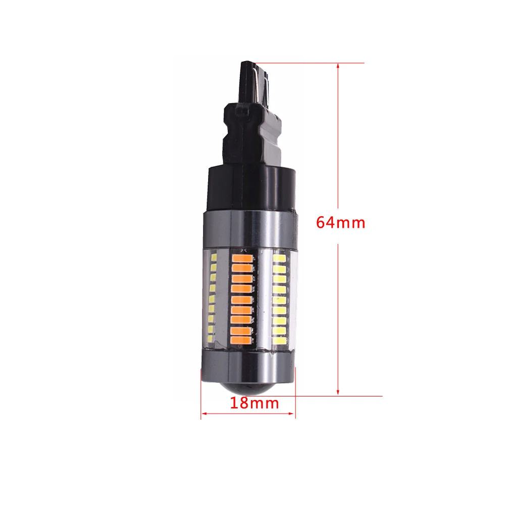 2 шт T25 3157 4014 66 SMD светодио дный Белый/янтарный горки указатели поворота стояночный тормоз фары автомобиля укладки двойной Цвет