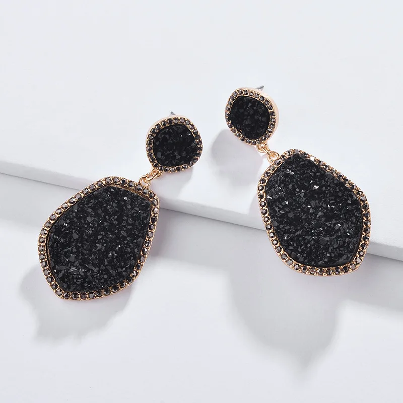 Модные ювелирные изделия геометрические неправильной формы смолы Druzy каменные