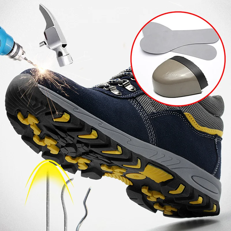 Мужская обувь со стальным носком безопасные рабочие ботинки мужские безопасная