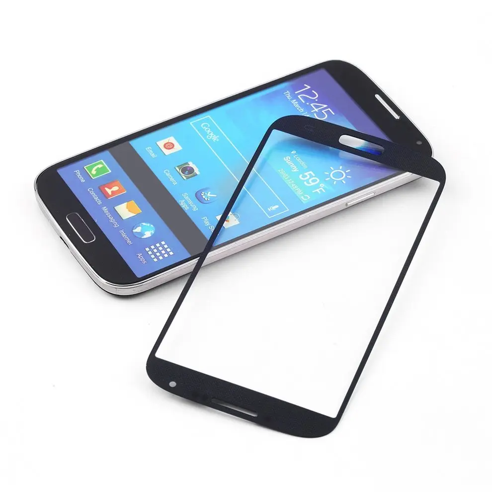 5 шт. новый черный Передний экран со стеклянной линзой Замена для Samsung Galaxy S4 i9500