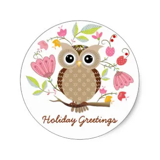 3 8 см милые наклейки с изображением совы и цветов | Дом сад