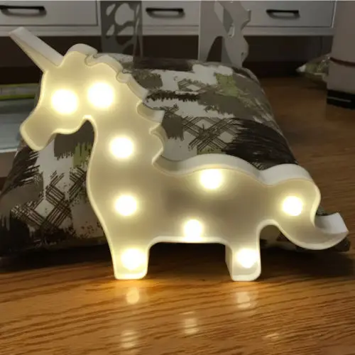white unicorn Сделай Сам, Большой буквенно-цифровой знак, освещение, пластиковый светодиодный светильник, свадебные, вечерние, на День святого Валентина - Цвет: white unicorn