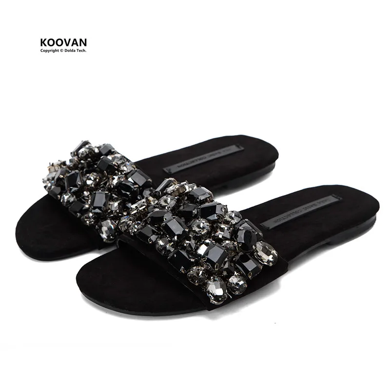 Koovan/женские тапочки 2020 новая тенденция Сезон лето Нескользящие туфли на плоской