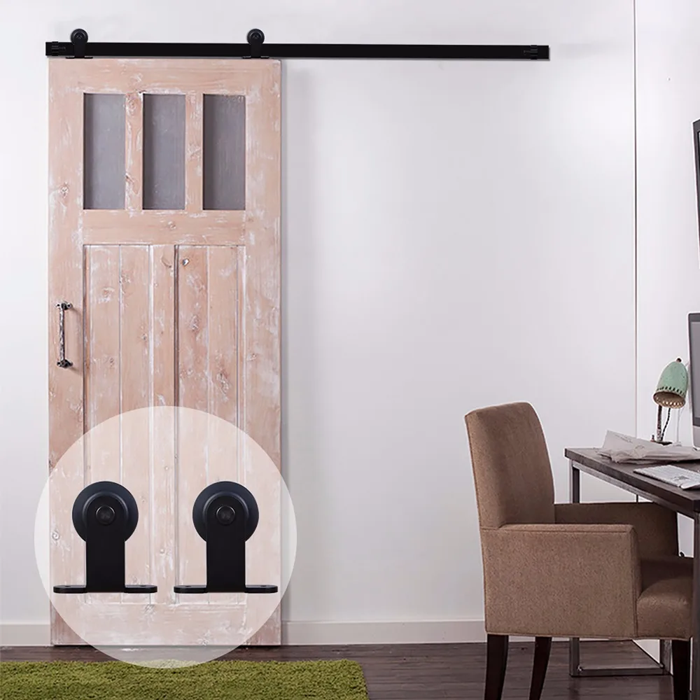 Деревянная раздвижная дверь для амбара LWZH 7ft 9ft в американском стиле DIY комплект