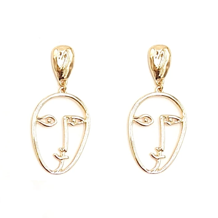 free shipping 6 pair /lot fashion jewelry Artistic Temperament Hand Made Abstract Face Female Earrings | Украшения и аксессуары