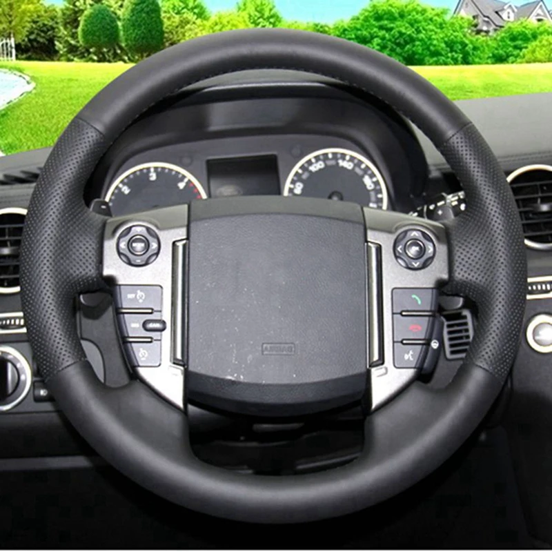 GKMHiR из искусственной кожи черная чехол рулевого колеса автомобиля для Land Rover