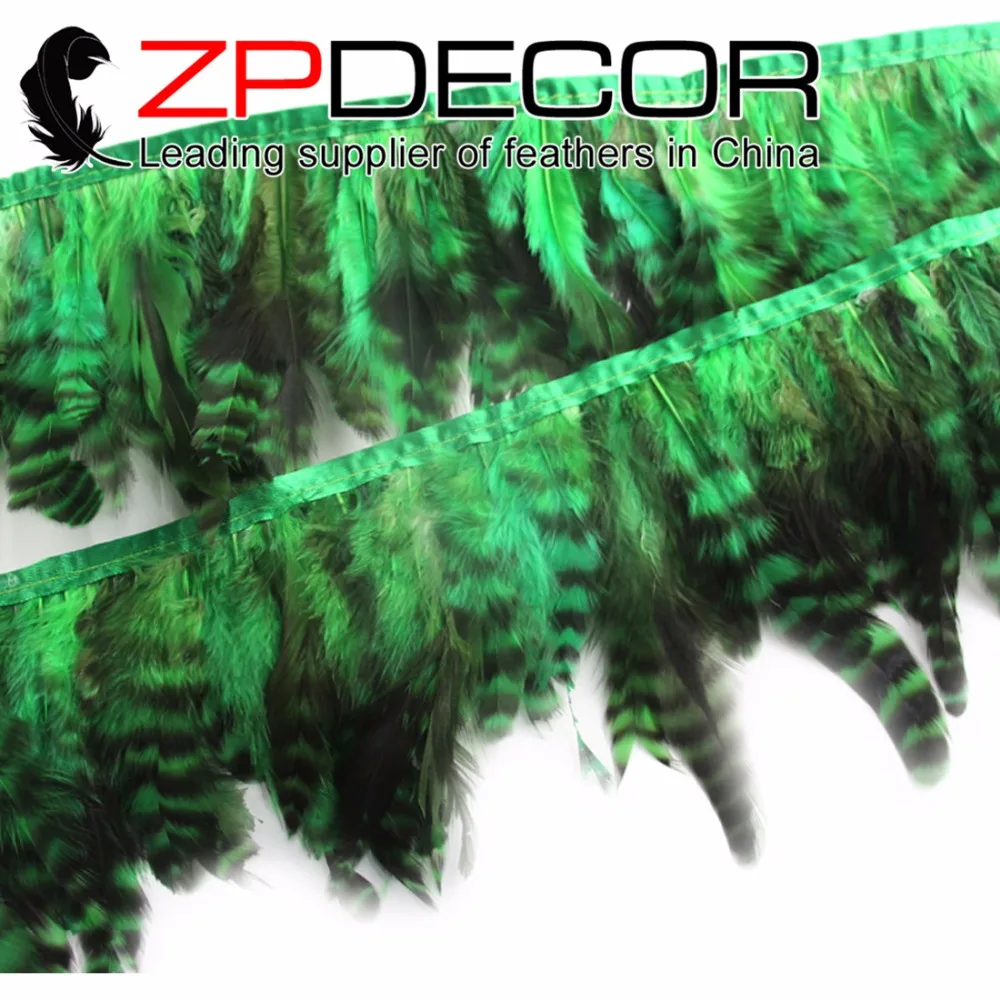 

Фабрика ZPDECOR wholesale10 ярдов/лот 4-6 дюймов Рождество зеленый петух шиншиллы перья отделка для моды