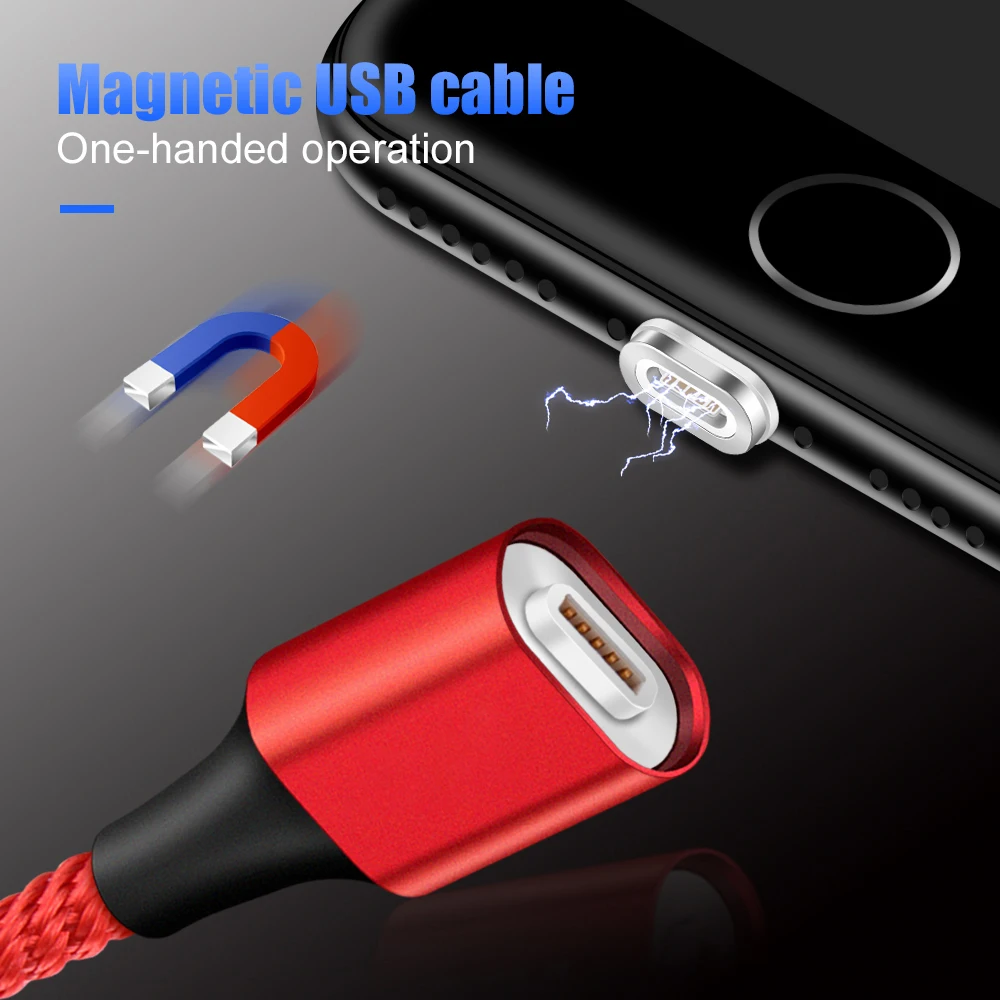 Магнитный кабель MOSIRUI на сильном присоске для быстрой зарядки 3 А 1 м 2 Micro USB Samsung J3 J5