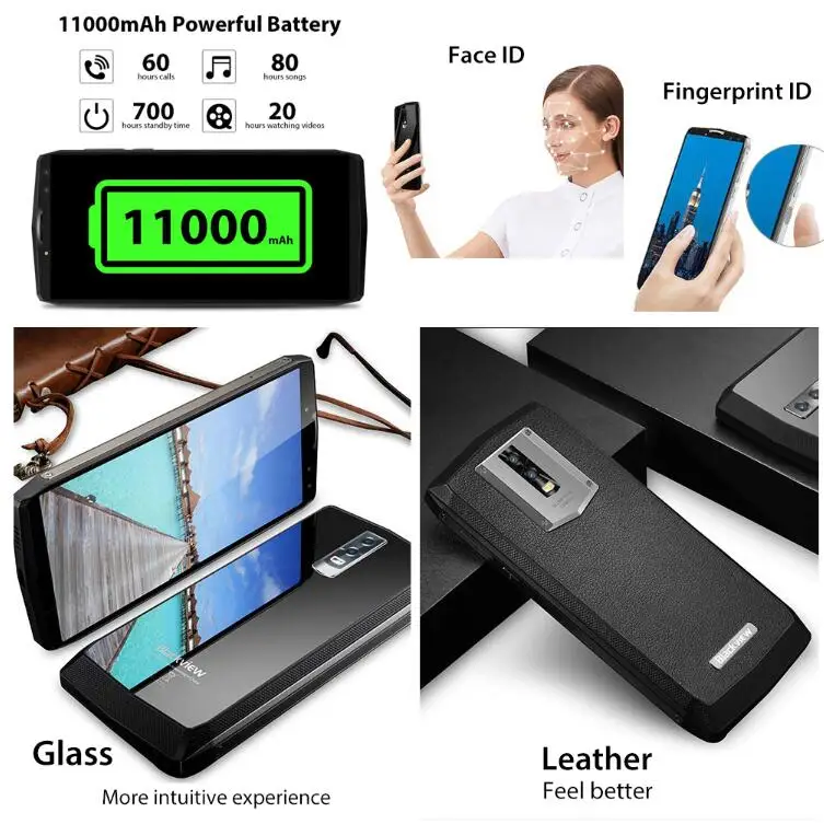 Blackview P10000 Pro 18:9 &quotFHD 5 99 Quad камера 16MP MTK6763 Octa Core Android 7 0 4 Гб оперативная память 64 OTG 11000