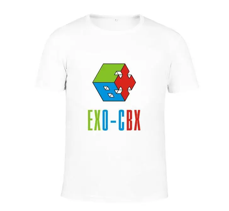Kpop exo cbx album hey mama футболка с круглым вырезом и короткими рукавами надписью L supporting