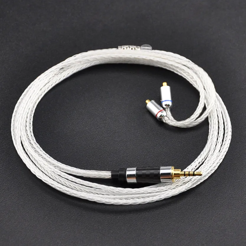 Wooeasy 2 5/3 5 мм 16 ядер посеребренный кабель для наушников LZ A4 DQSM VT AUDIO SHUER846 MMCX Connetor