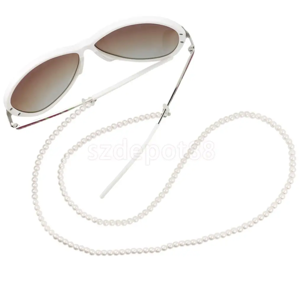 

Women Pearl Beaded Eyeglass Spectacles Glasses Chain Sunglasses Holder Strap Lanyard Necklace String Cord Retainer Pink White