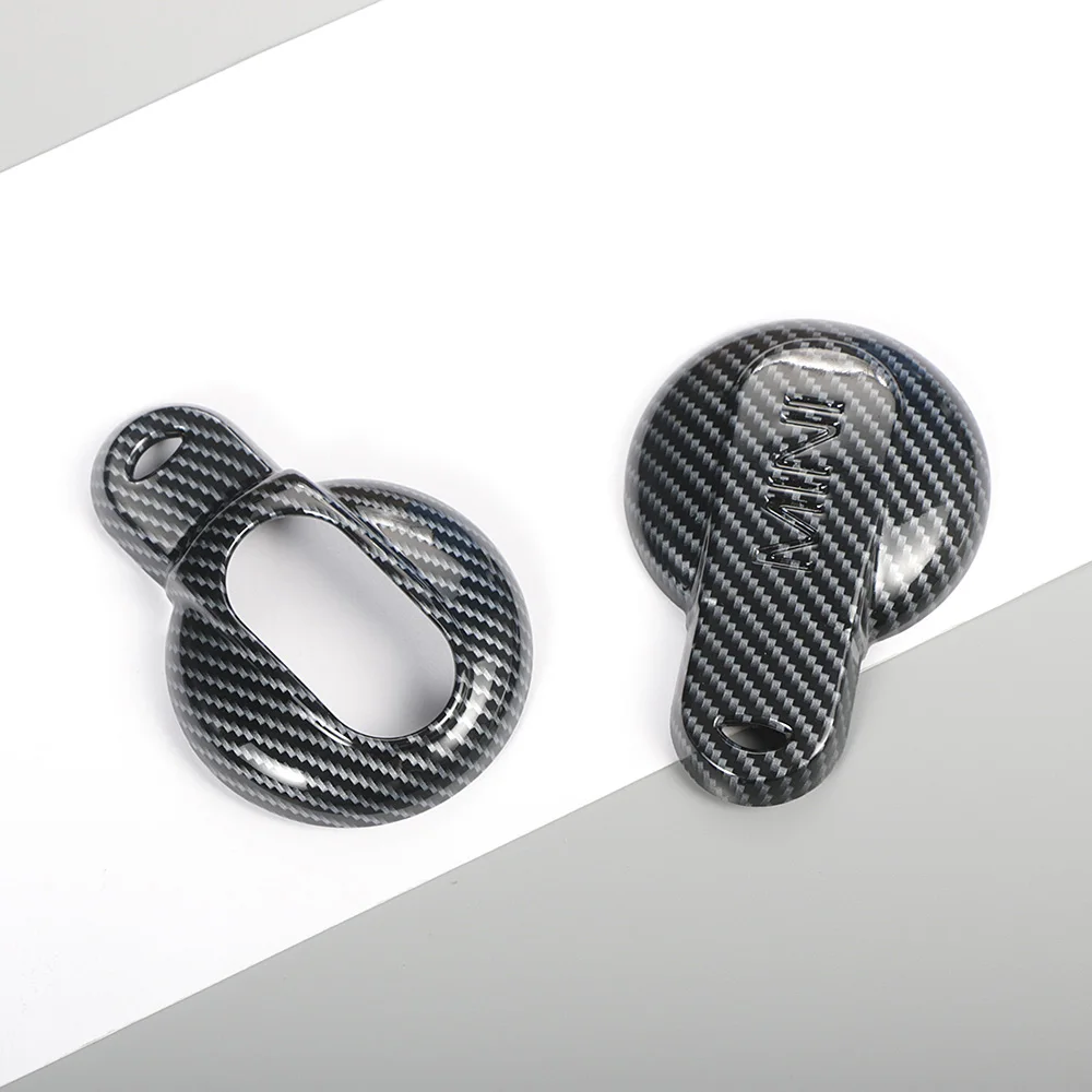 Carbon Fiber Автомобильный брелок, блестящий металлический чехол для ключей, защитный чехол, брелок для Mini Cooper S JCW One F54 F55 F56 F57 F60, автомобильные аксессуары - Название цвета: Carbon Fiber