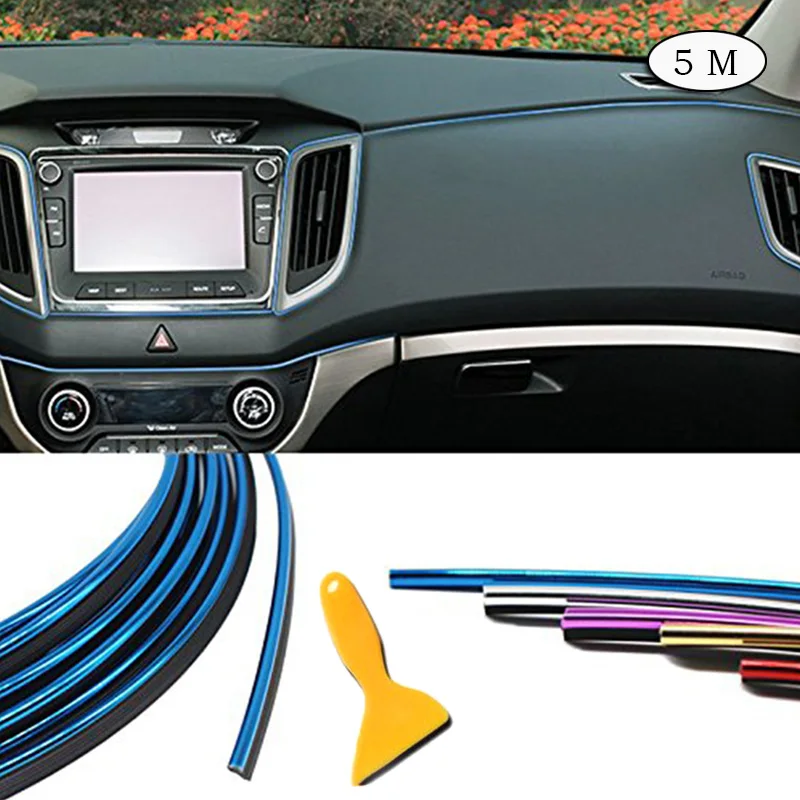 Car Interior Decoration Moulding Trim Strip DIY Exterior Line Sticker Insert Air Outlet Dashboard 3D 5M DB013 | Автомобили и