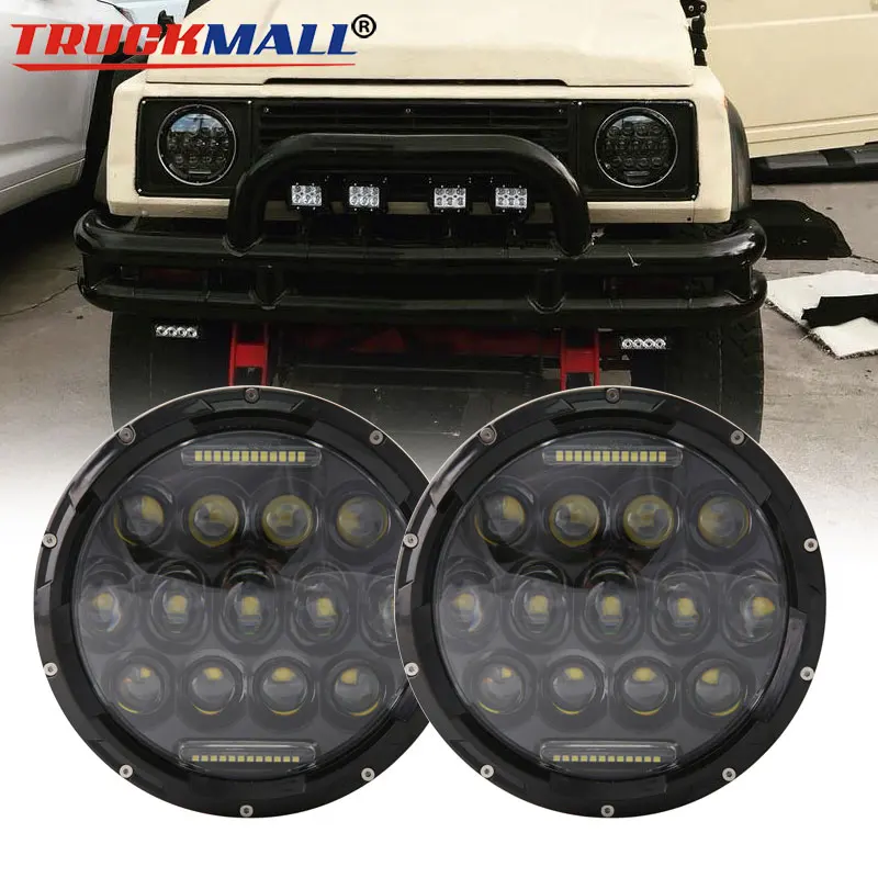 Для suzuki samurai Black 7 &quot12V 24V светодиодный DRL фары с дневными ходовыми огнями для Lada urban