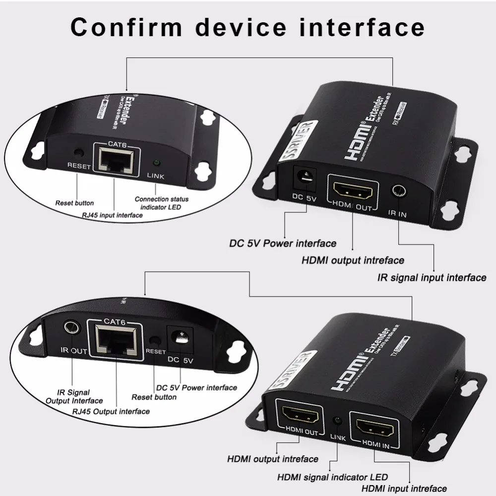 SSRIVER 5pcs/lot LKV372A 60m HDMI Extender Transmitter+Receiver Sender with RJ45 LAN CAT6 Signal Network Cable For DVD PS3 | Электроника