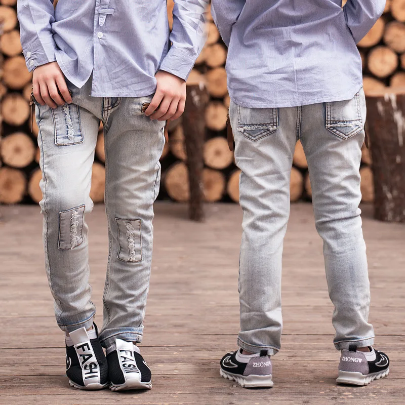 2018 новые джинсы для мальчиков лет штаны подходит весна и осень детские Детские