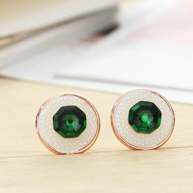 Женские круглые серьги-гвоздики Neoglory австрийские стразы с искусственным