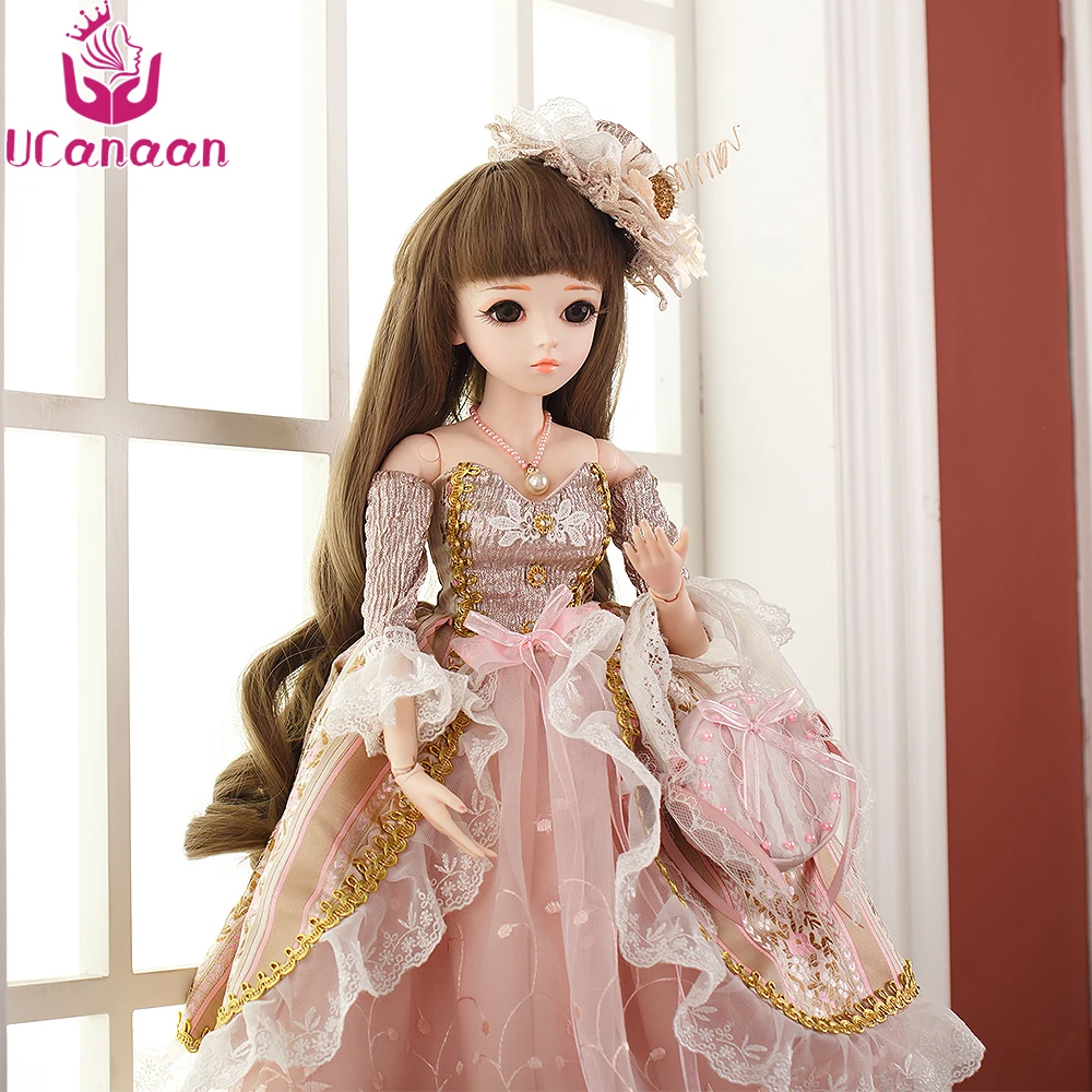 UCanaan 60CM SD BJD Doll 1/3 Girl Princess Dress Long Hair Toys With Outfit Shoes Wigs Makeup Clothes 18 Ball Joints Dolls | Игрушки и