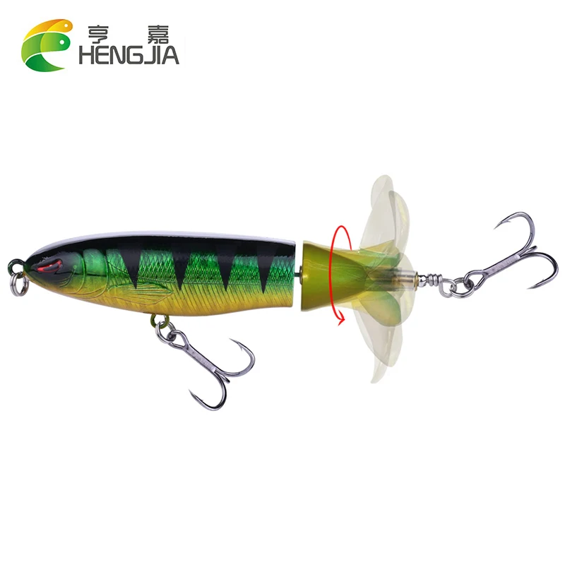 

HENGJIA Whopper Popper 100mm 13g Artificial Top Water Fishing Lure Rotating Tail