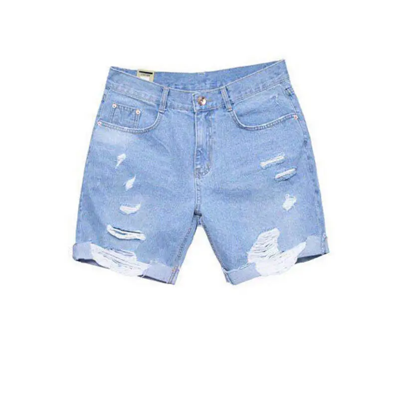 Летние Короткие джинсы для мужчин страх золота Прохладный Steet Байкер s женщин 2018