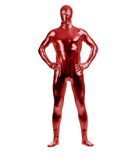 Металлический спандекс боди комбинезон сексуальный унисекс Zentai полный костюм
