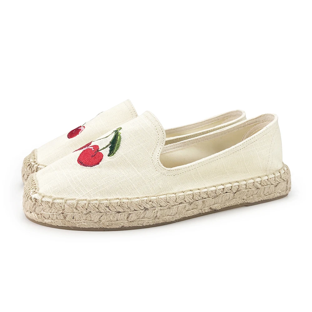 Женские эспадрильи на платформе повседневные парусиновые лоферы весну и лето