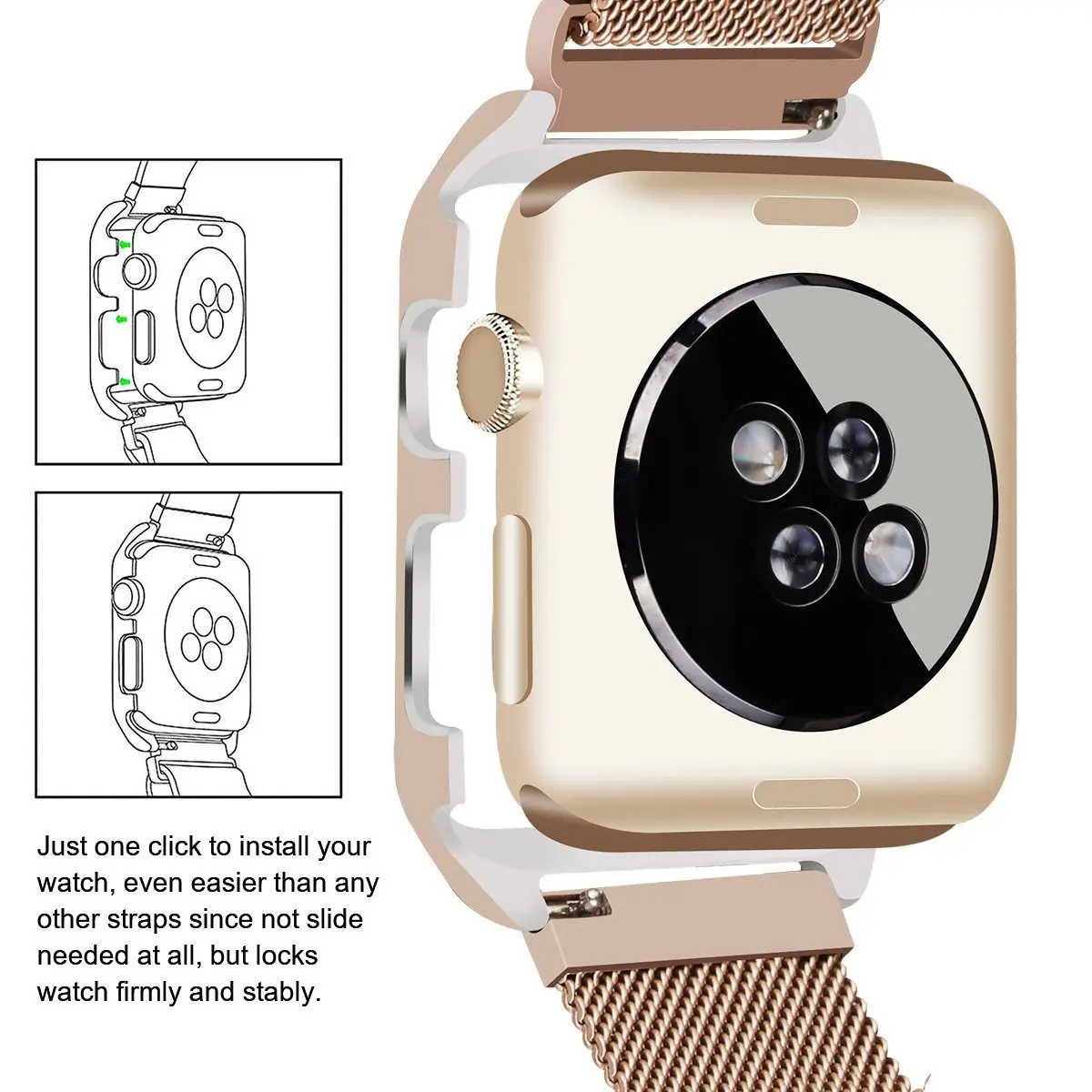 Корпус+ Миланская петля для Apple Watch 38 мм 42 мм 40 мм 44 мм ремешок из нержавеющей стали iwatch series 4 3 2 1 браслет металлический ремешок