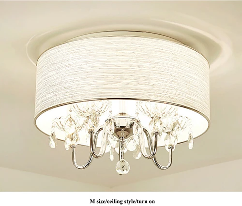 M size-ceiling Современный блестящий хрустальный светодиодный потолочный светильник s хромированный металлический светодиодный потолочный светильник для столовой круглый светодиодный потолочный светильник для гостиной - Цвет корпуса: M size-ceiling