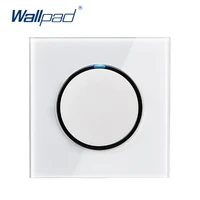 wallpad new arrival 1 gang 1 way random click push button wall light switch with led indicator crystal glass panel 16a