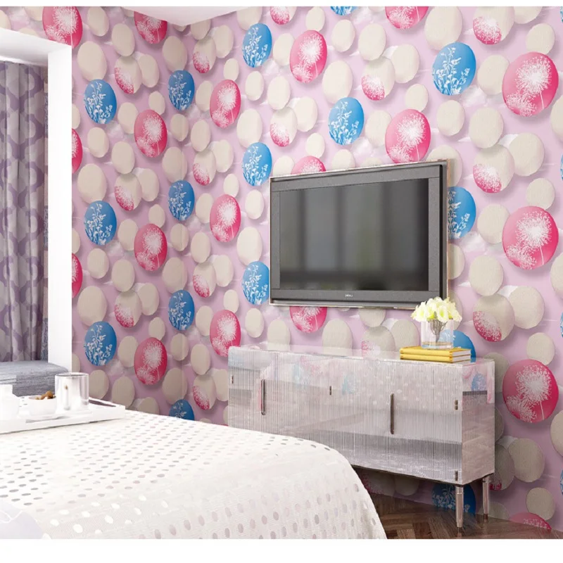 Обои красочные Пузырьковые Текстурированные Настенные покрытия винтажная