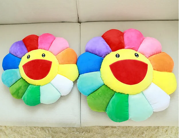 Плюшевая игрушка мягкая улыбка Подсолнух кукла мультяшная Красочная радуга