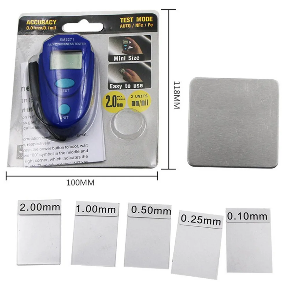 Portable Mini Digital Coating Thickness Gauge Car Paint Meter Tester | Инструменты