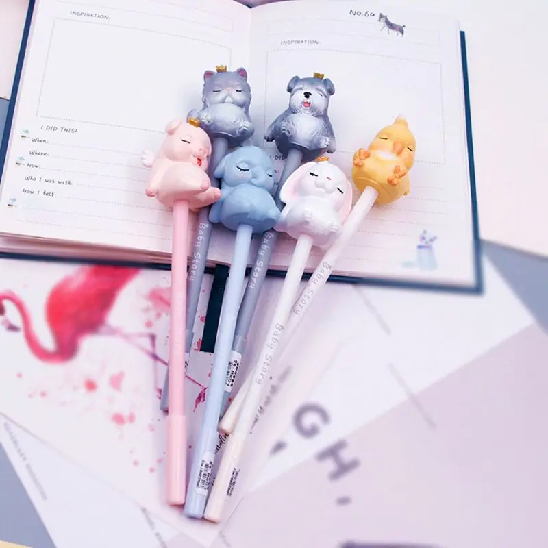 

Creative Kawaii Animal Cartoon Gel Ink Pen Neutral Pens Stationery Student Writing Tool School Office Supplies Novelty Kids Gift