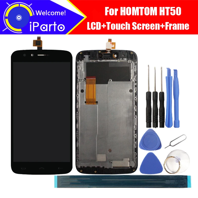 5 дюймов HOMTOM HT50 ЖК дисплей + сенсорный экран рамка 100% оригинальный