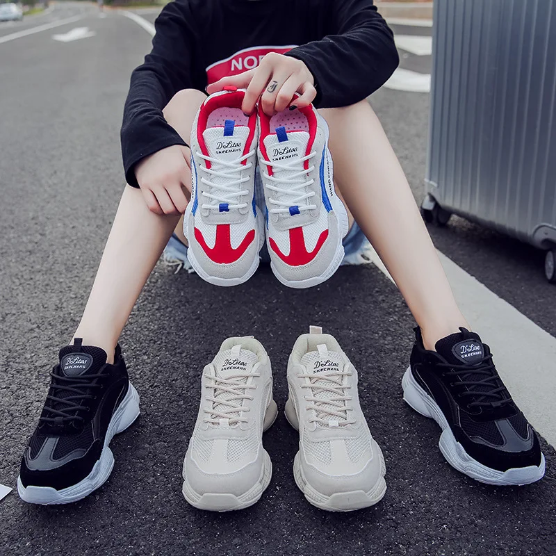 Лидер продаж женская Вулканизированная обувь дышащая женские кроссовки Tenis Feminino