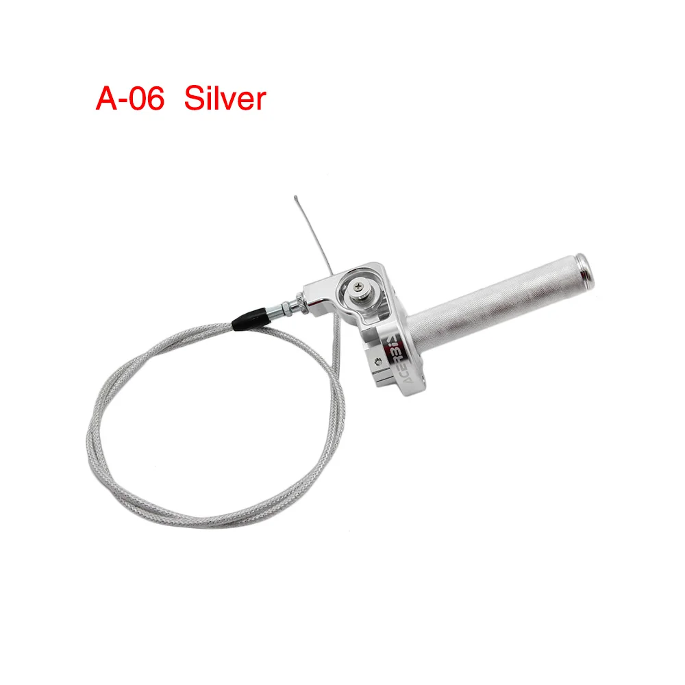 Серебристый Sclmotos-CNC Aluminum 22mm Throttle Grip Twist Quick Action Gas Throttle With Cable Fit KAYO Apollo Bosuer Dirt Pit Bike Race - Цвет: Серебристый